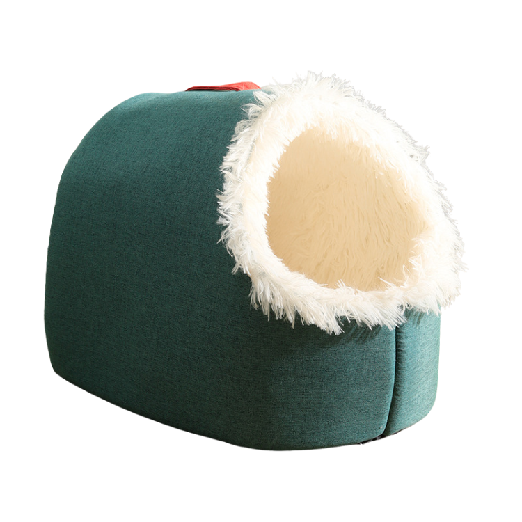 Cozy Winter Cat House Bed - Warm & Enclosed Pet Accessory