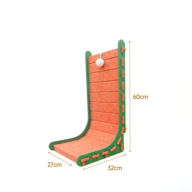 Interactive Wall-Mount Cat Scratching Ramp with Toy