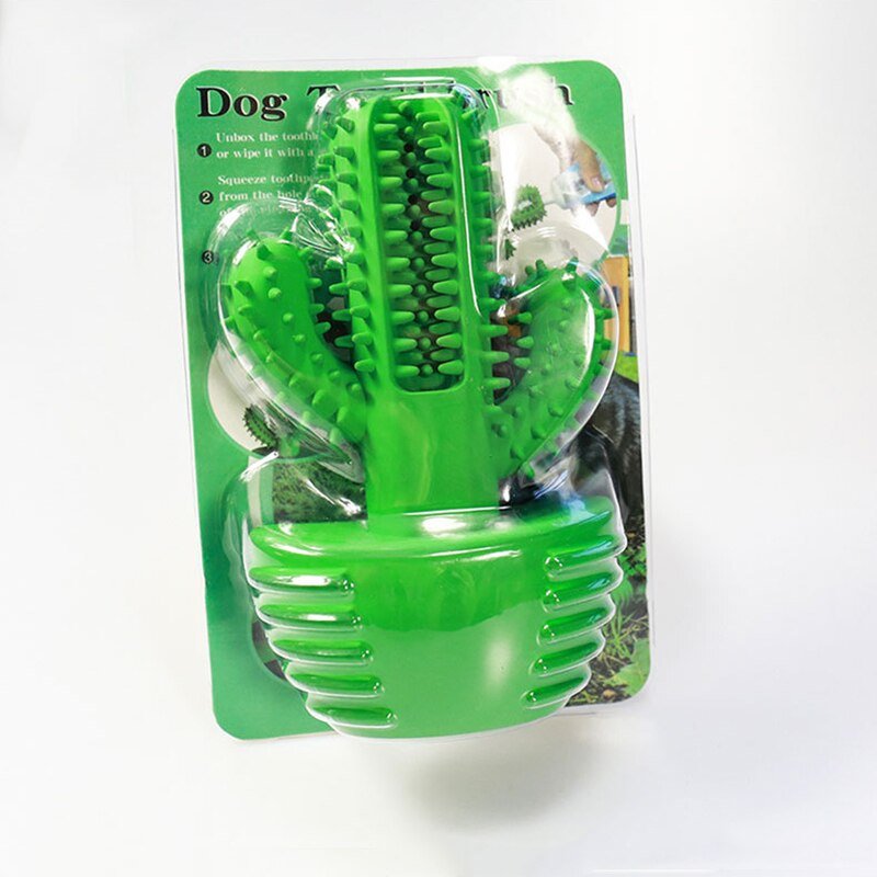 Interactive Cactus Dog Toothbrush for Effective Dental Care