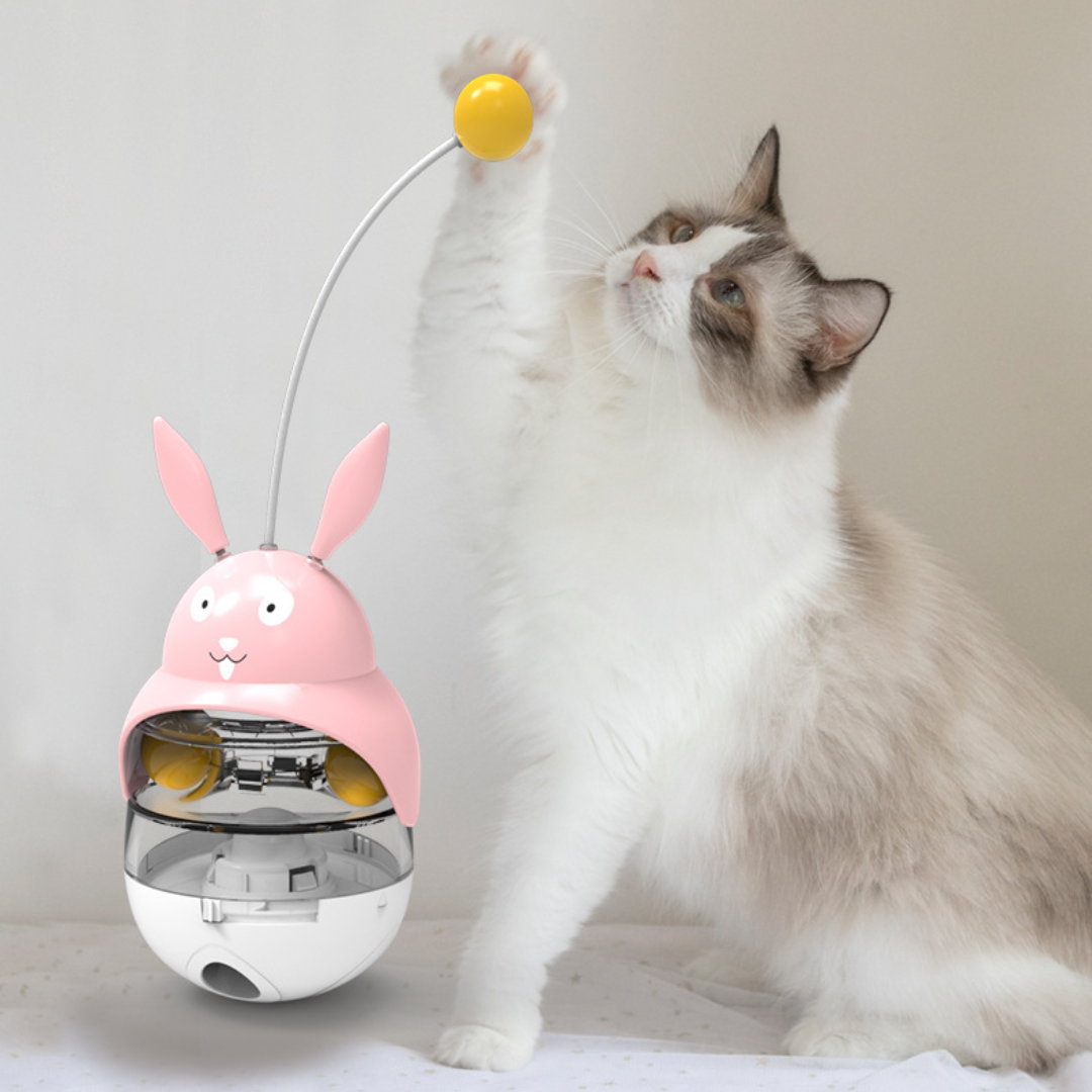Interactive Cat Toy Tumbler Ball for Treat Dispensing Fun