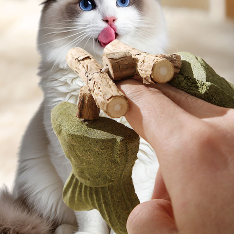 Durable Cat Toy: Fish Bone Catnip Teething Stick for Fun