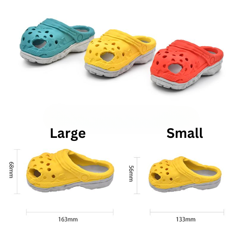 Durable Dog Chew Toys - Fun Rubber Slipper Design