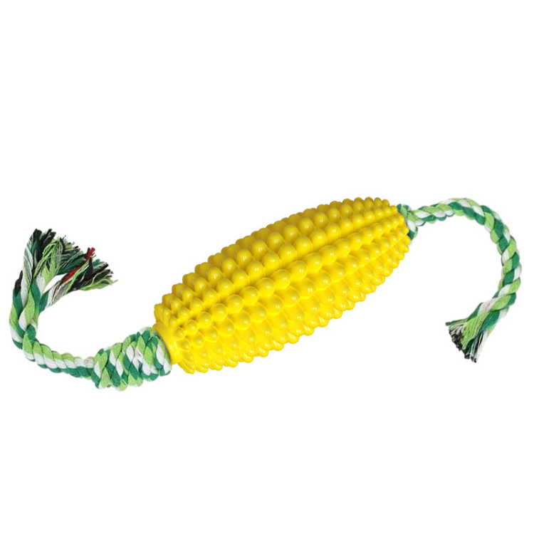 Durable Pet Corn Chew Toys with Rope for Interactive Fun