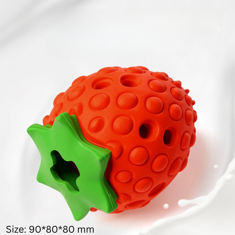 Durable Strawberry Dog Chew Toy for Fun Playtime
