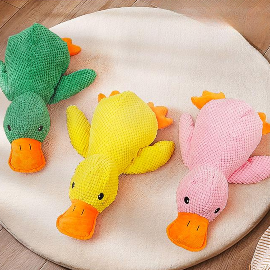 Interactive Duck Plush Dog Toy - Squeaky & Durable Fun!