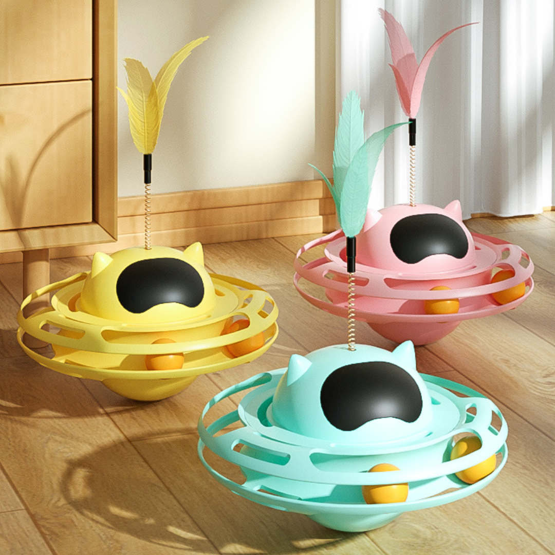 Interactive Cat Toy: Feather Tumbler Ball for Endless Fun
