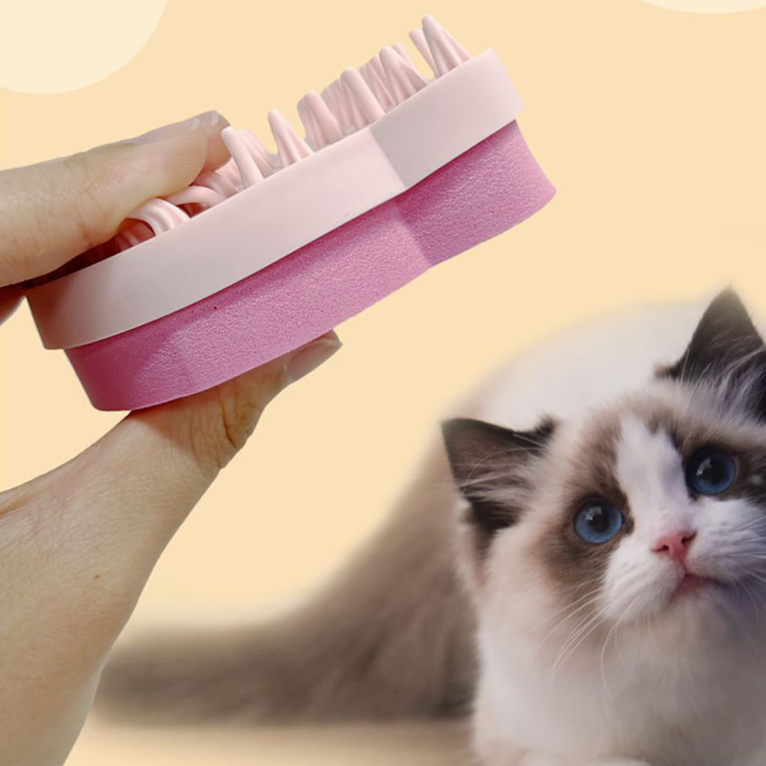 Pet Grooming Tool: Silicone Brush for Easy Hair Removal