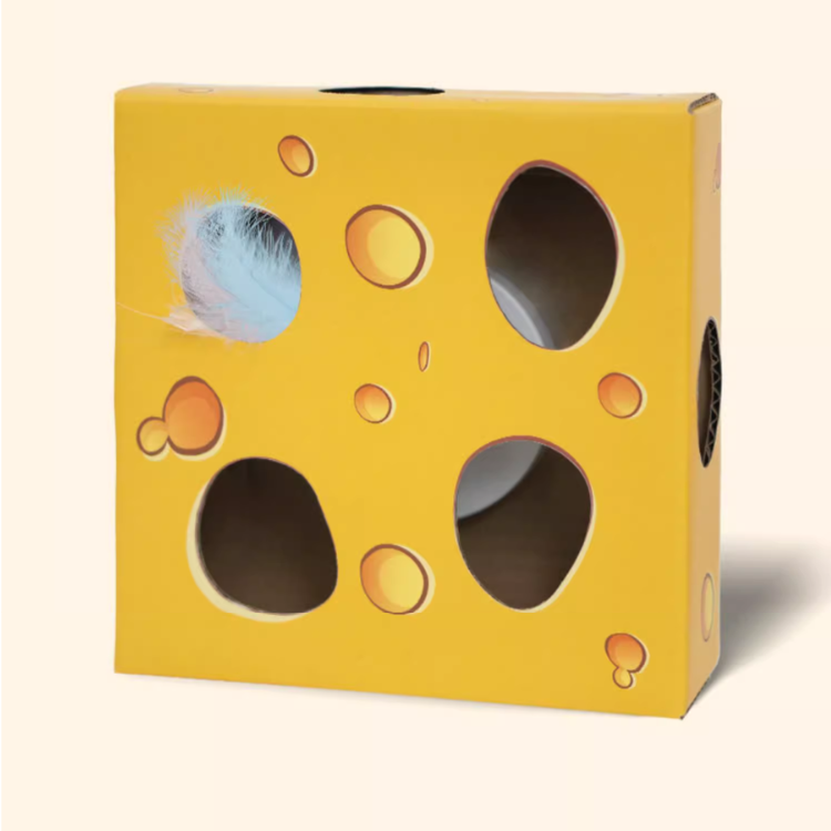 Interactive Electric Cat Toy - Fun Whac-a-Mole Cheese Box