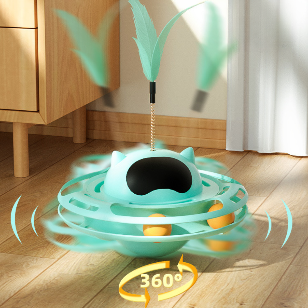 Interactive Cat Toy: Feather Tumbler Ball for Endless Fun