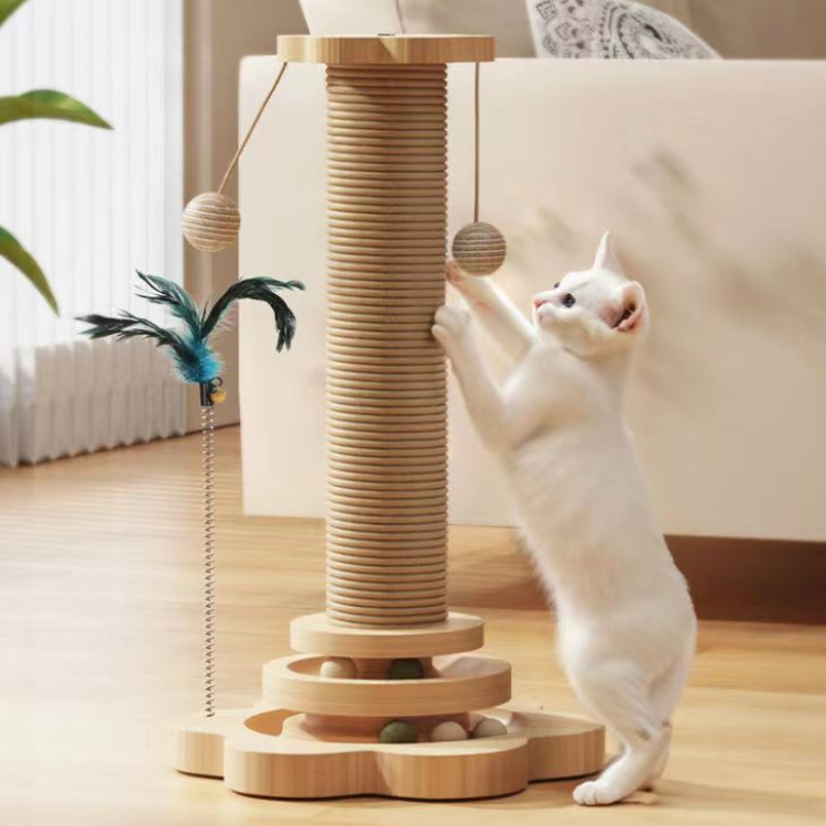 Durable Sisal Cat Scratching Post - Fun Cat Toy for Playtime