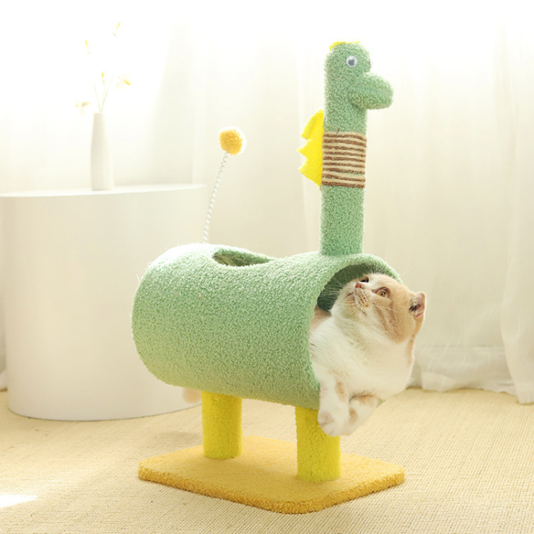 Cozy Cat Scratching Post with Hideout - Durable & Fun!