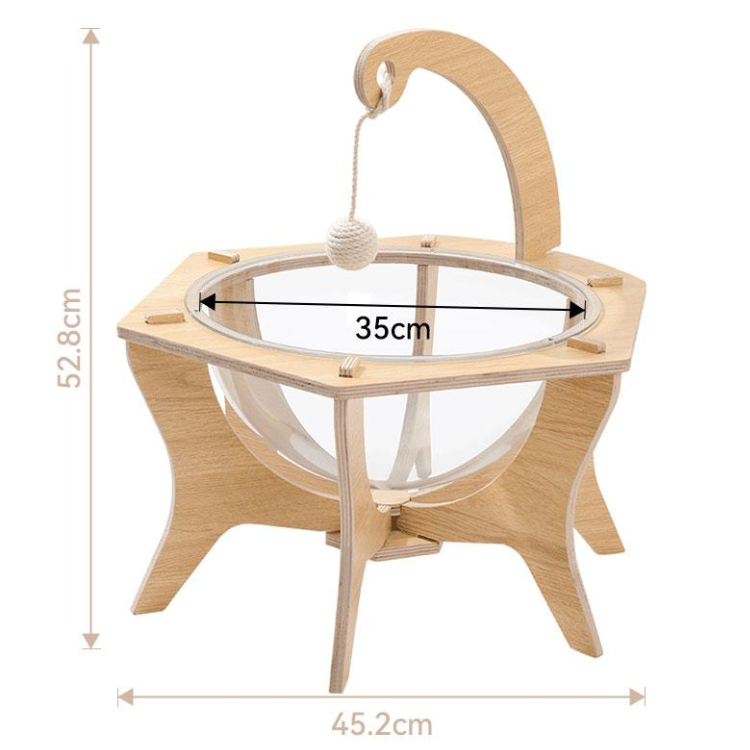 Interactive Transparent Cat Bed with Sisal Ball for Fun Play