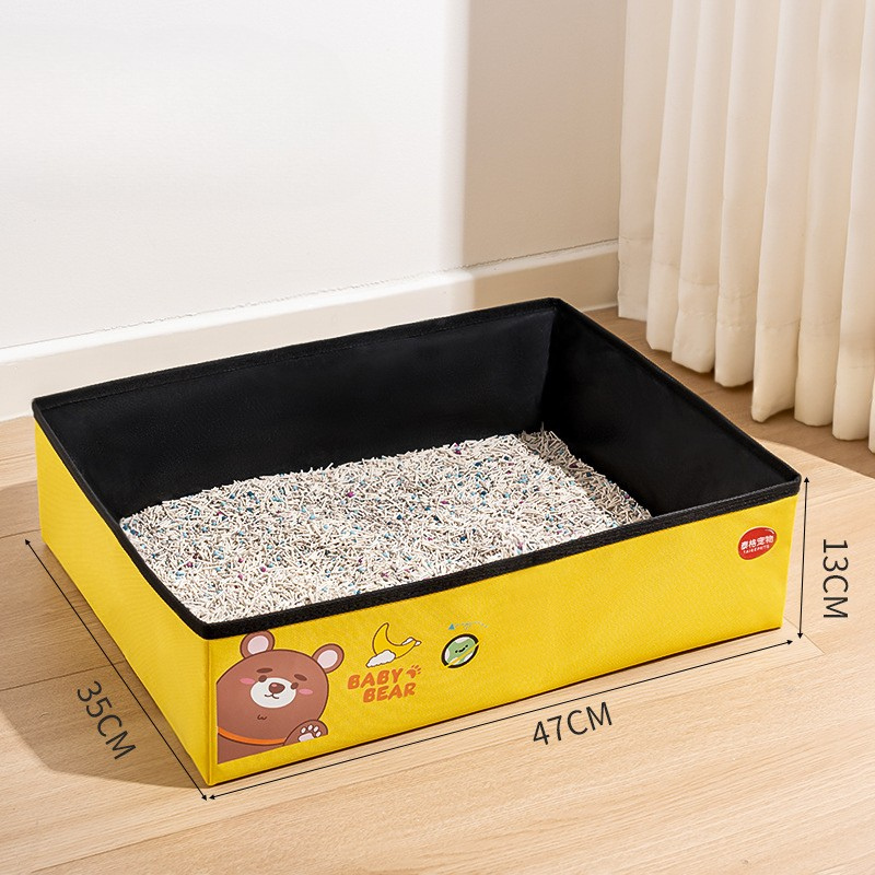 Durable Waterproof Foldable Cat Litter Box for Easy Travel