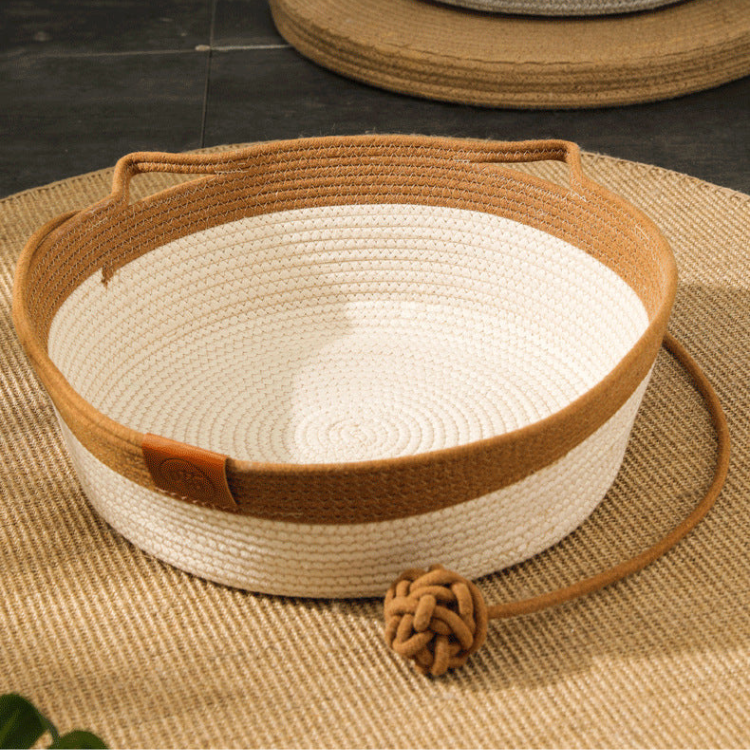 Durable Woven Cat Bed - Cozy Cotton Rope Mat for Comfort