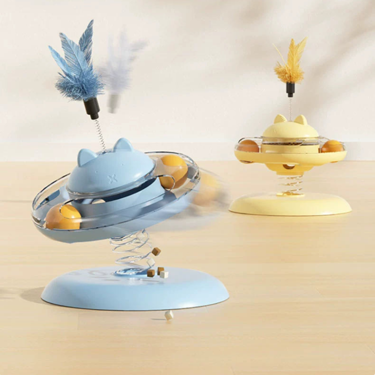 Interactive Cat Toy: Food Leaking Turntable for Fun Play