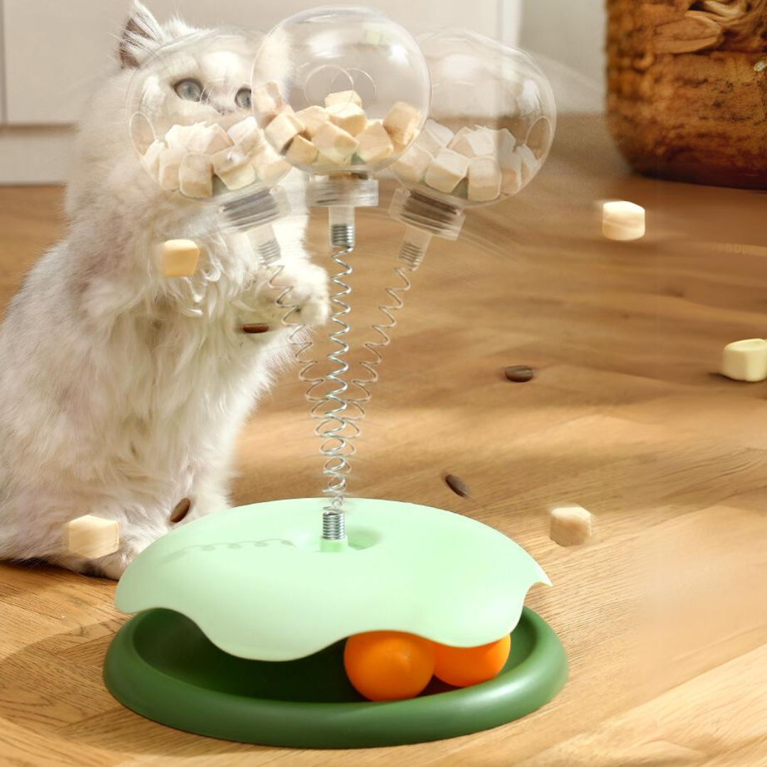 Interactive Cat Toy: Leaking Dispenser Ball for Fun Playtime