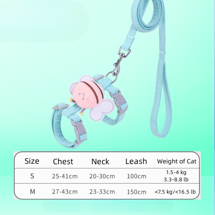 Adjustable Cartoon Bee Cat Harness & Leash Set - Fun & Safe