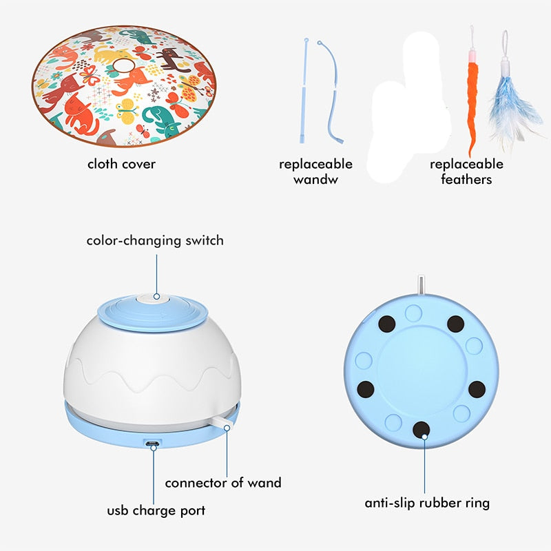 Interactive Electric Cat Toy with Rotating Feather - USB Rechargeable