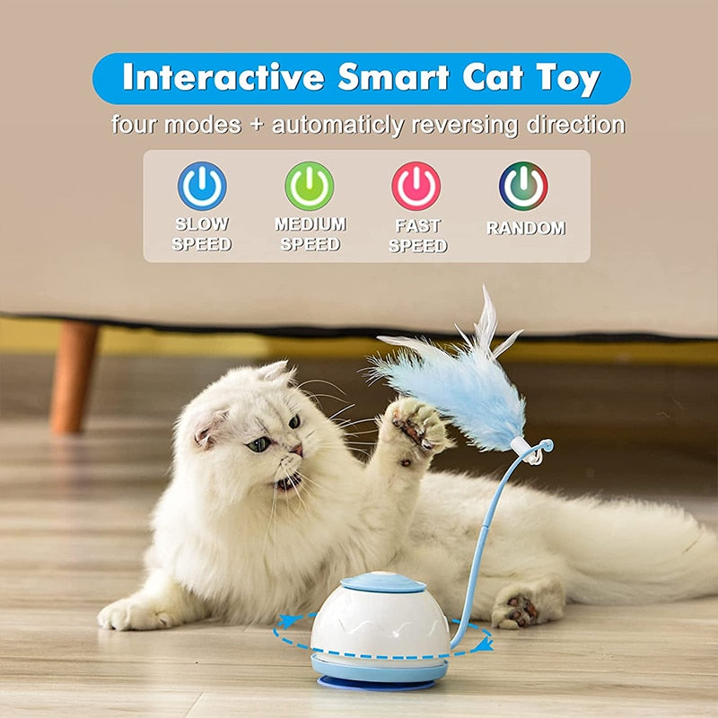 Interactive Electric Cat Toy with Rotating Feather - USB Rechargeable