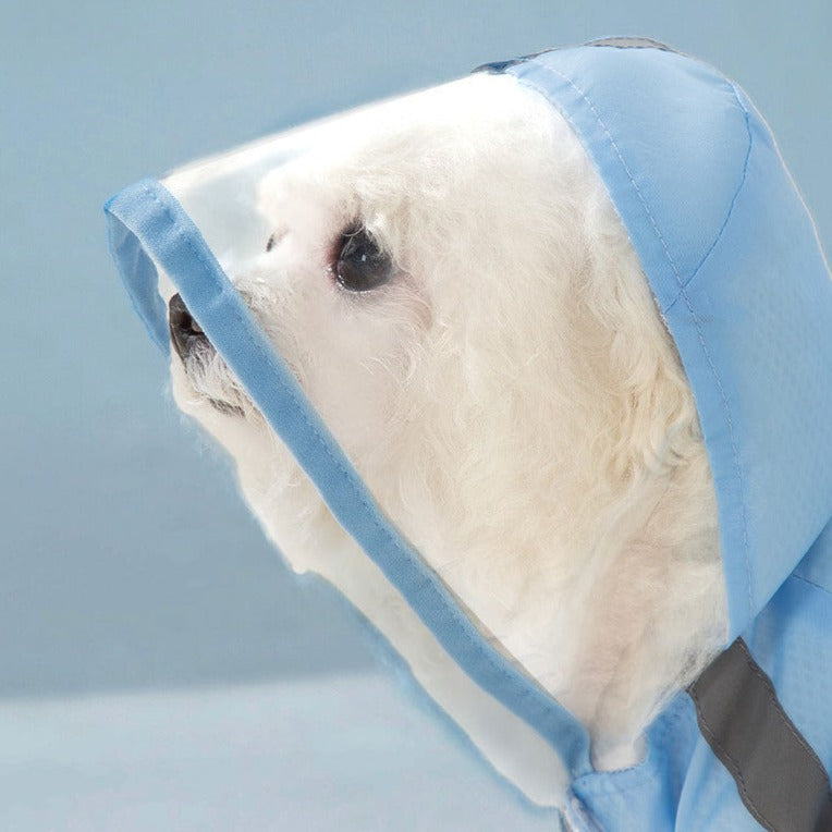 Durable Full-Cover Dog Raincoat with Convenient Pull