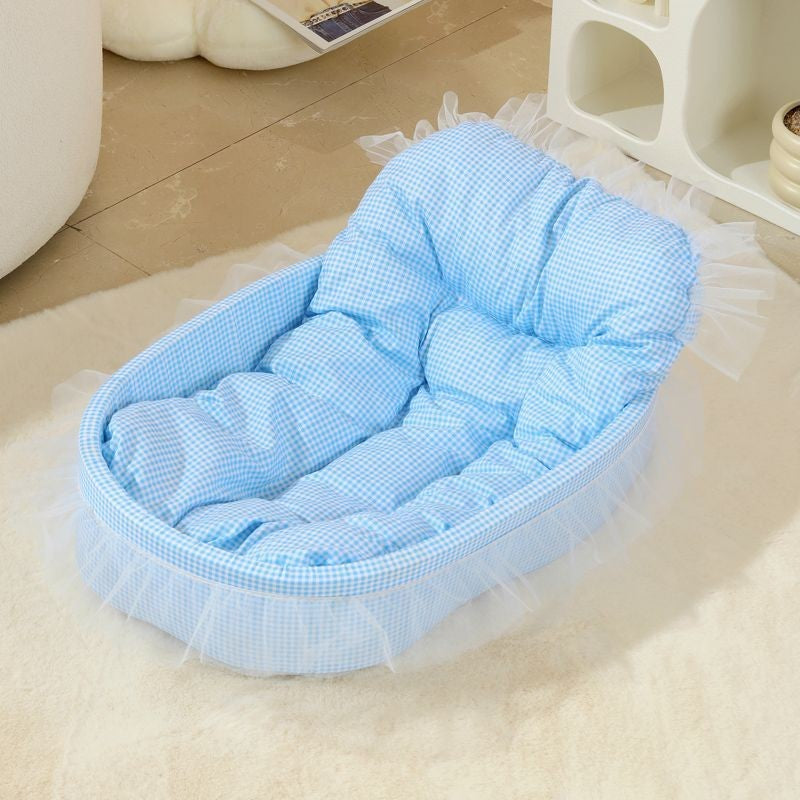 Cozy Oval Lace Cat Bed for Ultimate Comfort & Warmth