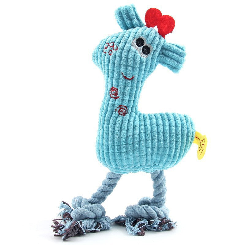 Durable Dog Toy: Cute Squeaky Deer with Rope for Fun Play