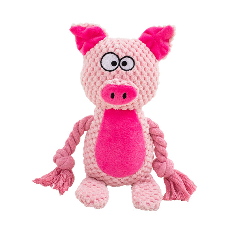 Interactive Squeaky Plush Dog Toy - Fun Zoo Animal Design