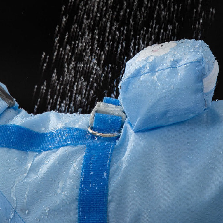 Durable Full-Cover Dog Raincoat with Convenient Pull