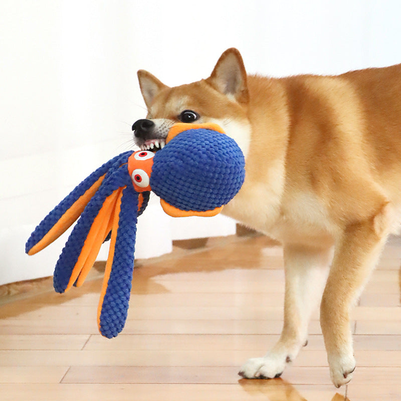 Interactive Plush Squeaky Dog Toy with Crinkle Paper Fun