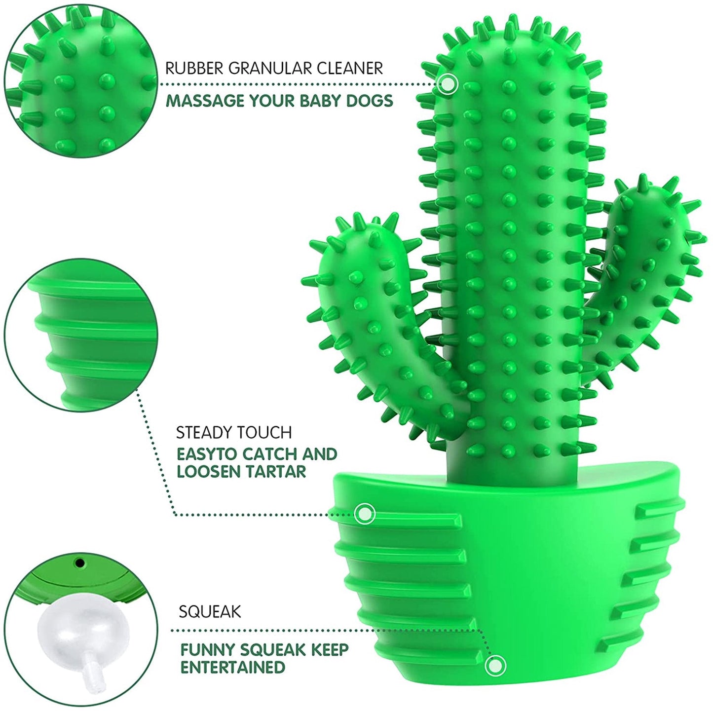 Interactive Cactus Dog Toothbrush for Effective Dental Care