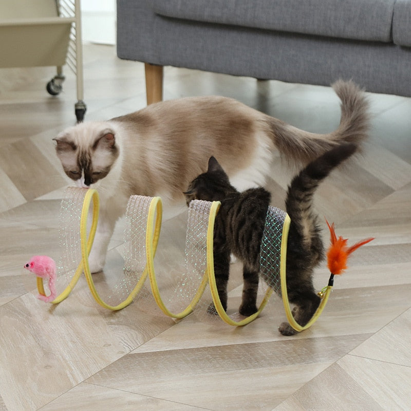 Interactive Foldable Cat Toy Tunnel for Fun Playtime