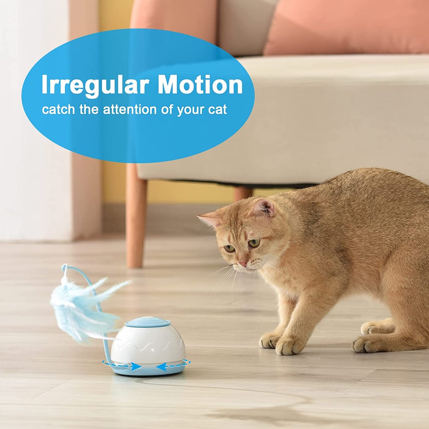 Interactive Electric Cat Toy with Rotating Feather - USB Rechargeable