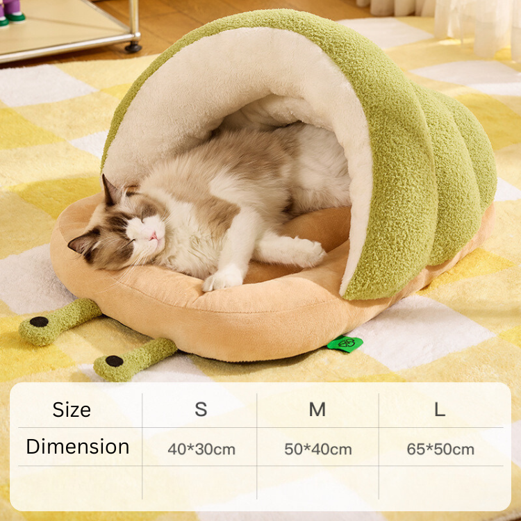Cozy Snail-Shaped Pet Bed: Soft & Comfortable for Cats & Dogs