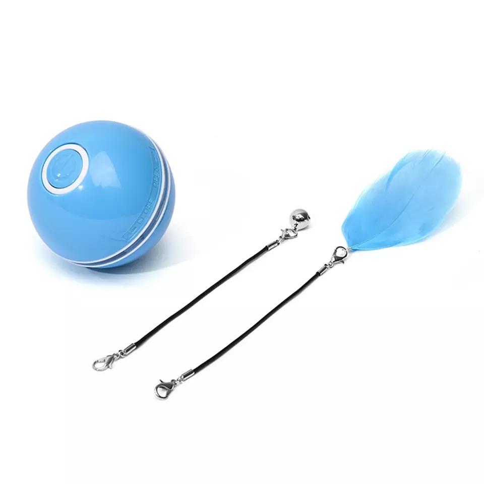 Interactive Cat Toy: Rolling Ball with Magnetic Feathers