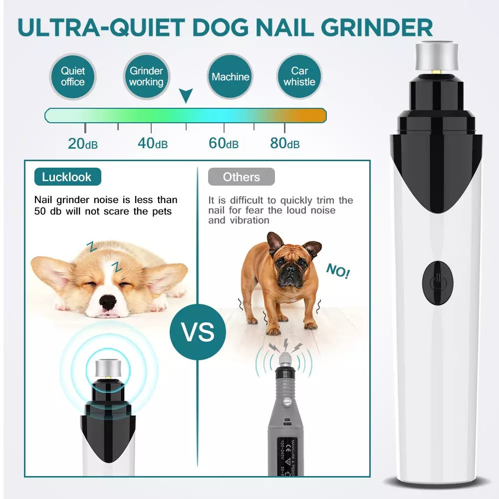 Quiet Pet Nail Grinder - Safe & Painless Grooming Tool