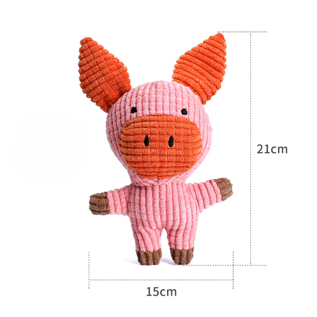 Durable Corduroy Plush Squeaky Dog Toy for Interactive Fun