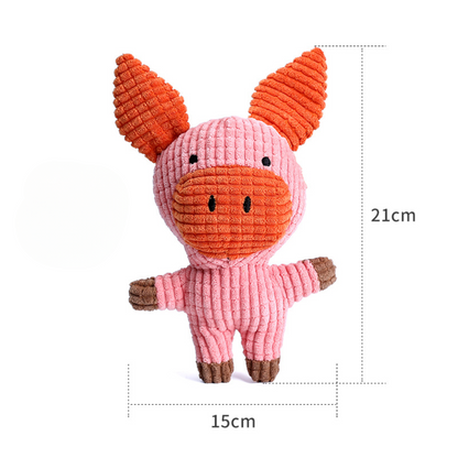 Durable Corduroy Plush Squeaky Dog Toy for Interactive Fun