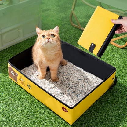 Durable Waterproof Foldable Cat Litter Box for Easy Travel
