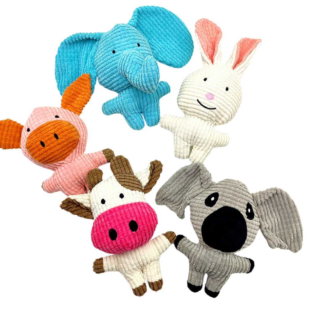 Durable Corduroy Plush Squeaky Dog Toy for Interactive Fun