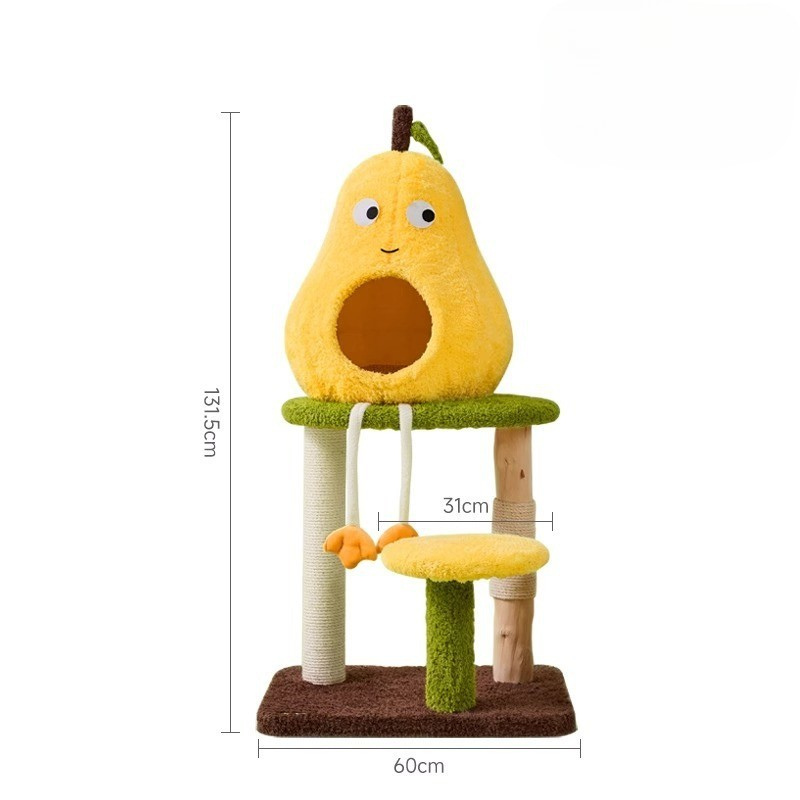 Durable Solid Wood Cat Tree - Fun Climbing Frame for Cats