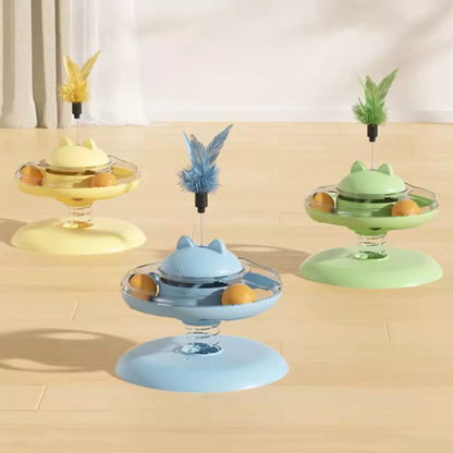Interactive Cat Toy: Food Leaking Turntable for Fun Play