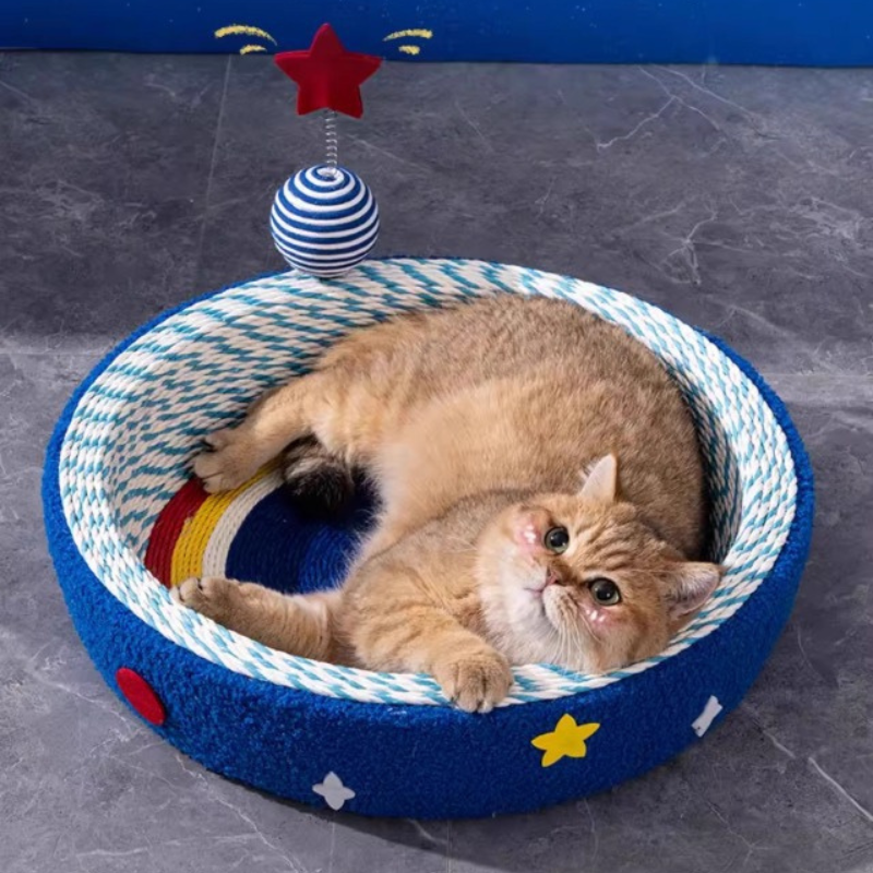 Durable Cat Scratching Board & Cozy Basin Bed Combo