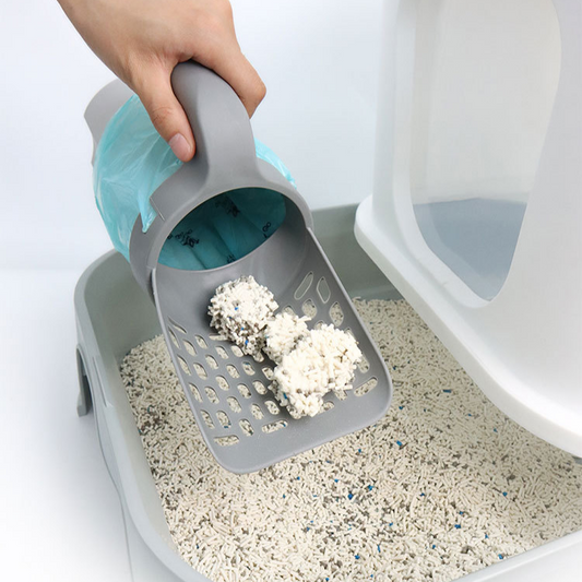 Durable Cat Litter Scoop with Convenient Waste Bag Storage