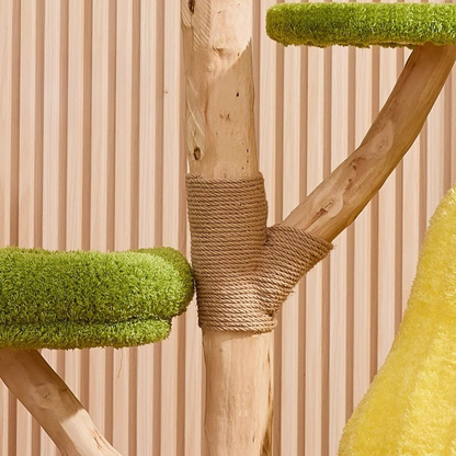 Durable Solid Wood Cat Tree - Fun Climbing Frame for Cats