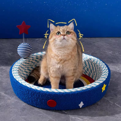 Durable Cat Scratching Board & Cozy Basin Bed Combo