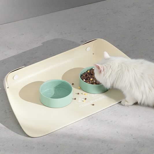 Anti-Spill Cat Bowl Mats - Durable Pet Accessory for Clean Floors