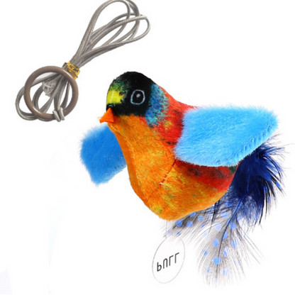 Interactive Cat Toy with Realistic Bird Sounds & Feathers
