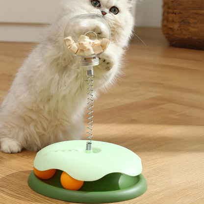 Interactive Cat Toy: Leaking Dispenser Ball for Fun Playtime