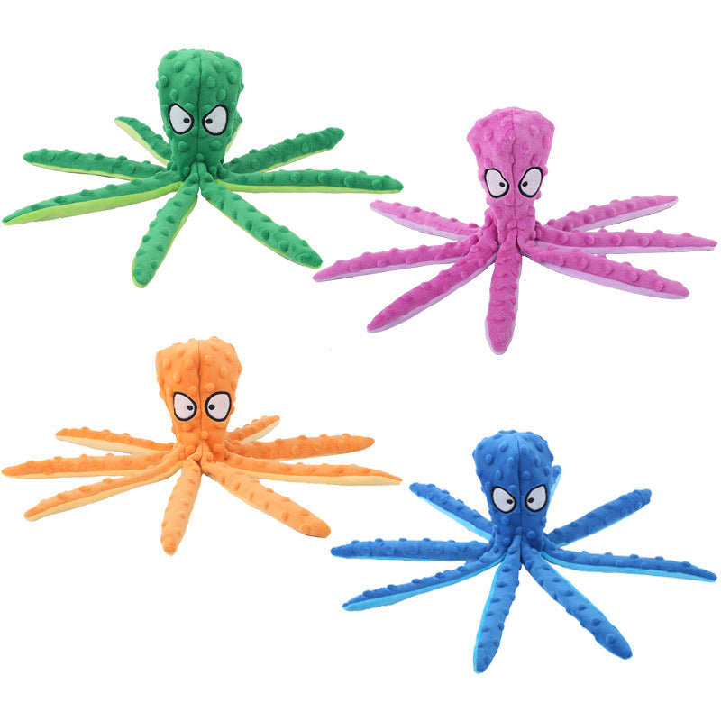 Interactive Unstuffed Plush Dog Toy with Crinkle & Squeaker