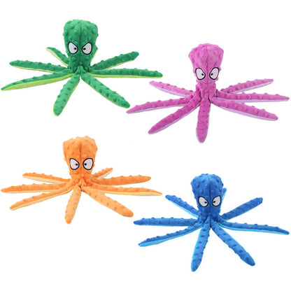 Interactive Unstuffed Plush Dog Toy with Crinkle & Squeaker